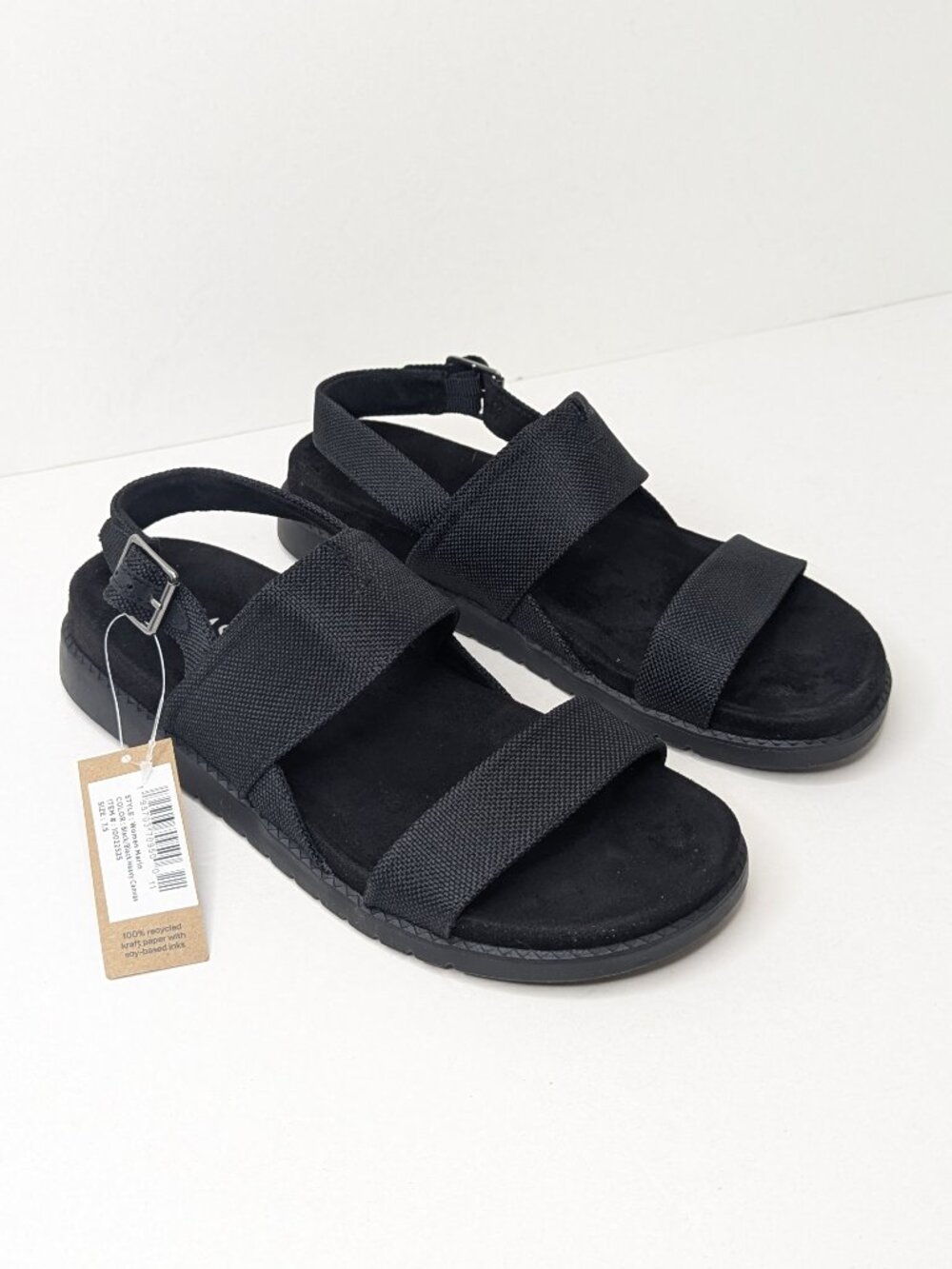 Toms Marin Slingback Strappy Sandals Black Womens 7.5